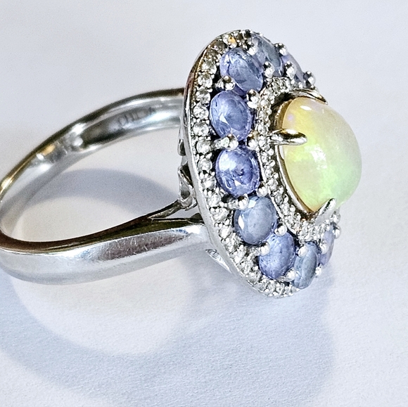 Genuine Carol Brodie Tanzanite & Opal Ring Size 8-ish! 💍 - Picture 3 of 10
